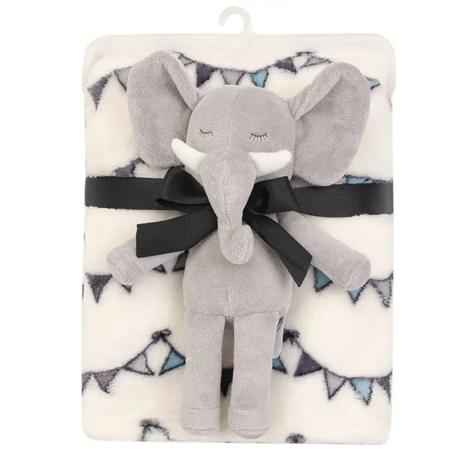 Hudson Baby - Plush Blanket And Toy - Modern Elephant