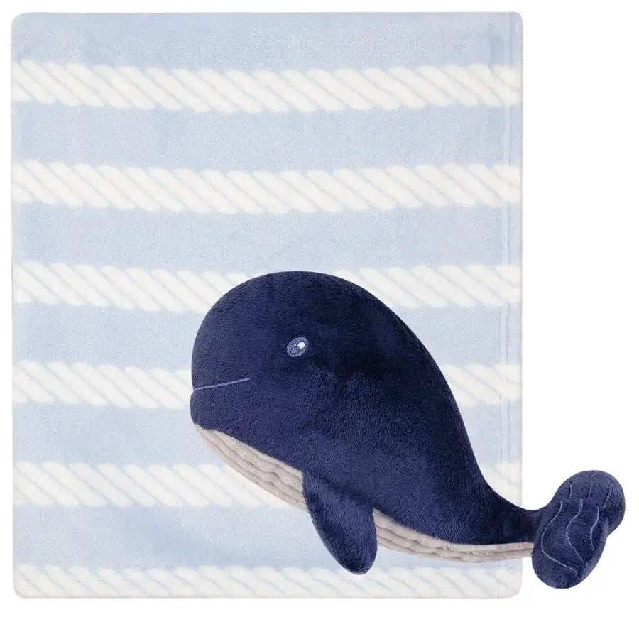 Hudson Baby Plush Blanket And Toy - Blue Whale