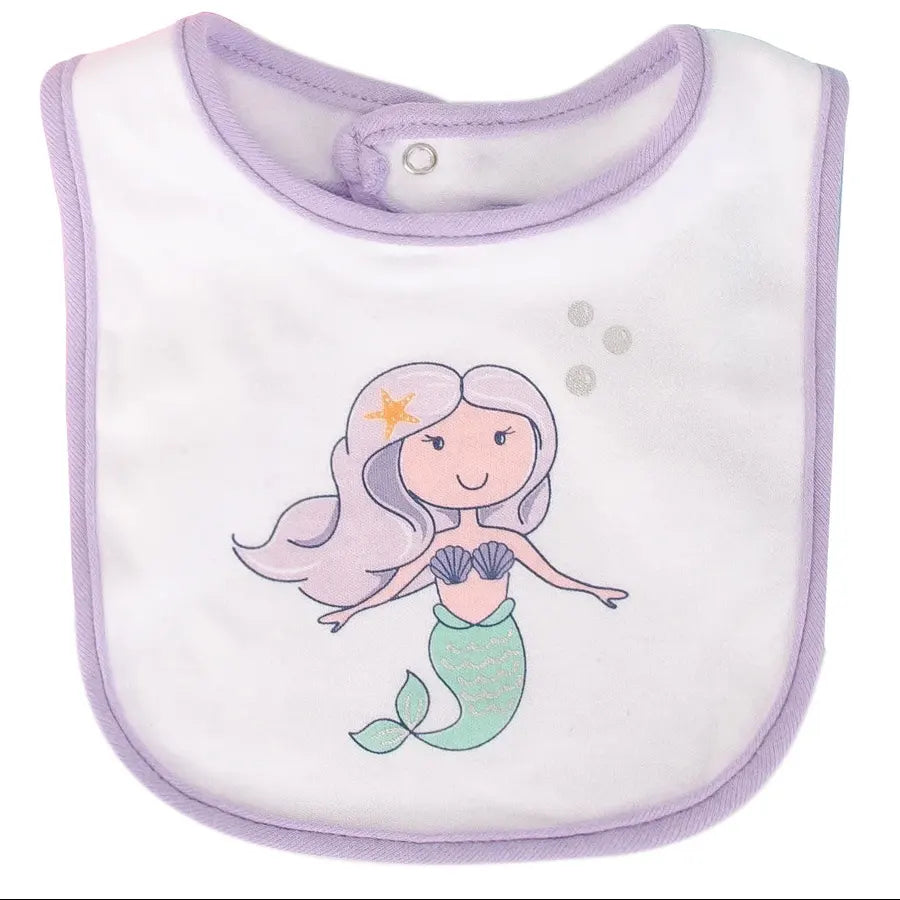 Hudson Baby Interlock Terry Bib - Mermaid (Pack of 5)