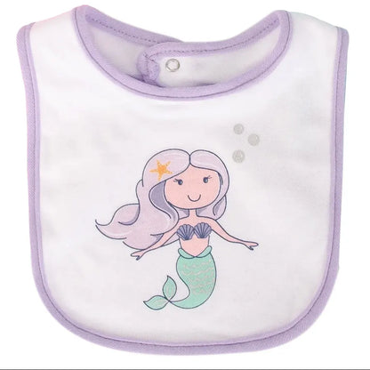 Hudson Baby Interlock Terry Bib - Mermaid (Pack of 5)