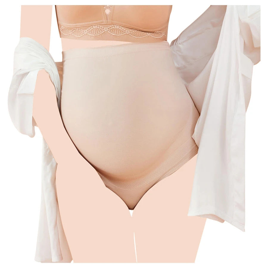 Sunveno High Waist Pregnancy Support Cotton Panties (Skin)