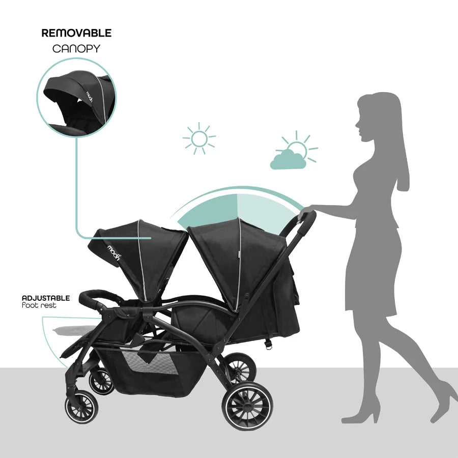 Moon Dois - Twin Stroller (Black)