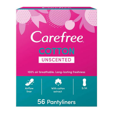 Carefree Cotton Unscented Pantyliners Pack of 56