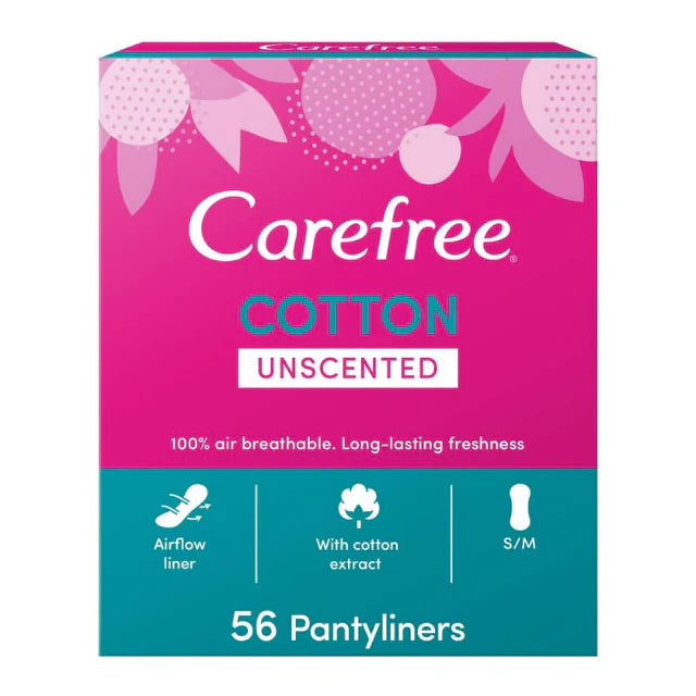 Carefree Cotton Unscented Pantyliners Pack of 56