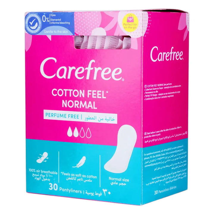 Carefree Cotton Feel Normal Pantyliners Unscented Pack of 30