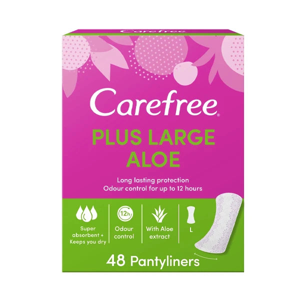 Carefree Large Pantyliners Aloe Pack of 48