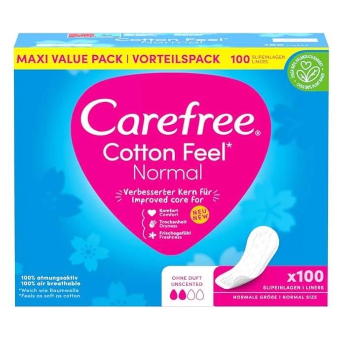 Carefree Cotton Feel Normal Pantyliners Unscented Pack of 100