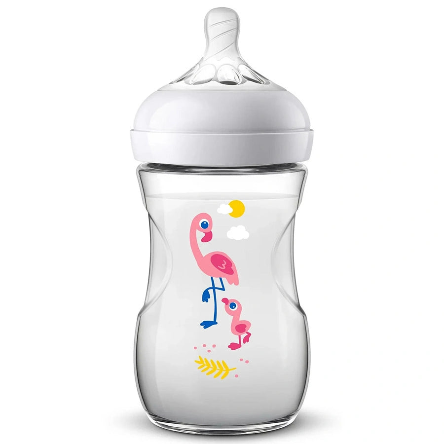 Philips Avent - Natural 2.0 Baby Bottle Flamingo 260ml 1pc - SCF070/21