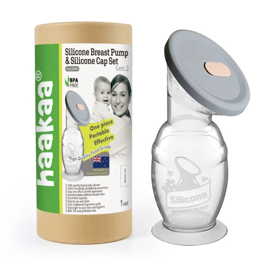 Haakaa Silicone Breast Pump with Suction Base & Silicone Cap 150ml