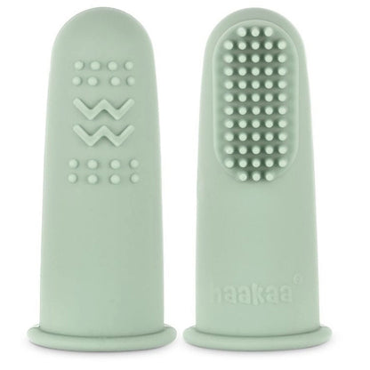 Haakaa Textured Silicone Finger Toothbrush (Pea Green)