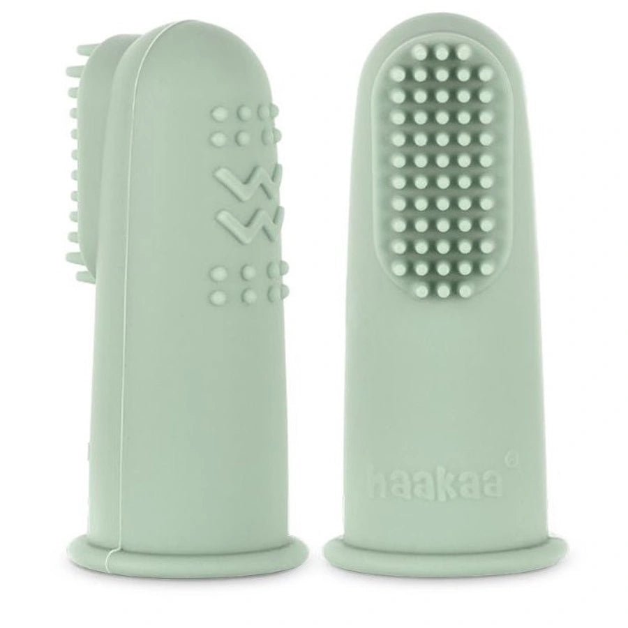 Haakaa - Textured Silicone Finger Toothbrush (Pea Green)