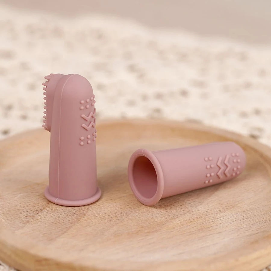 Haakaa Textured Silicone Finger Toothbrush (Blush)
