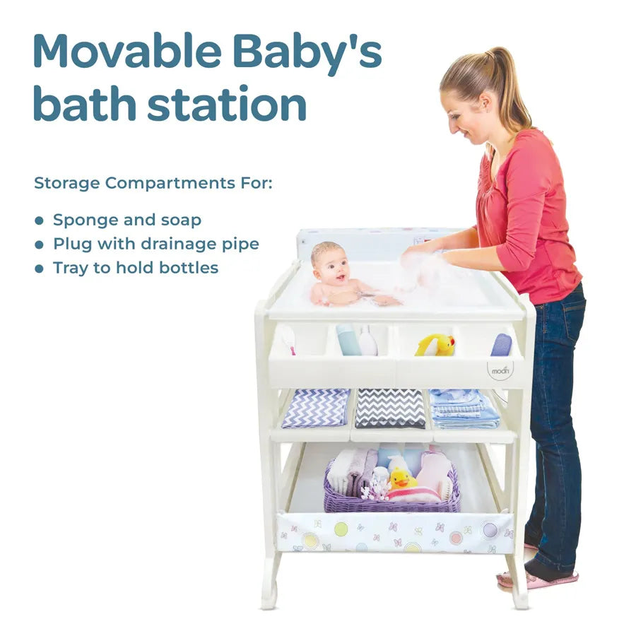 Moon Changing Table - Baby Elephants with Balloons (82 x 52 x 102 cm)