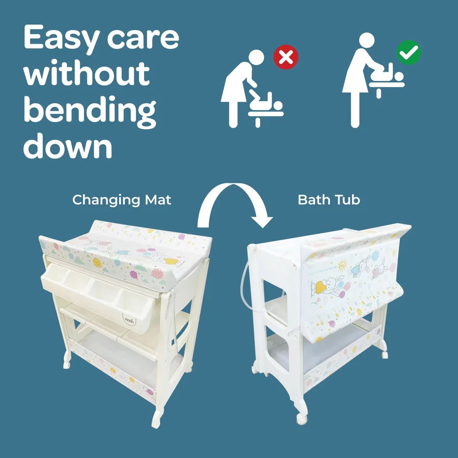 Moon Changing Table - Flying Rabbits (82 x 52 x 102 cm)