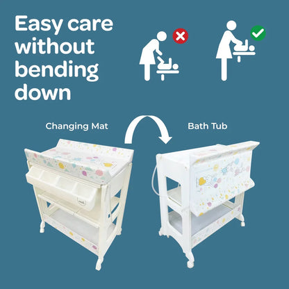 Moon Changing Table - Flying Rabbits (82 x 52 x 102 cm)