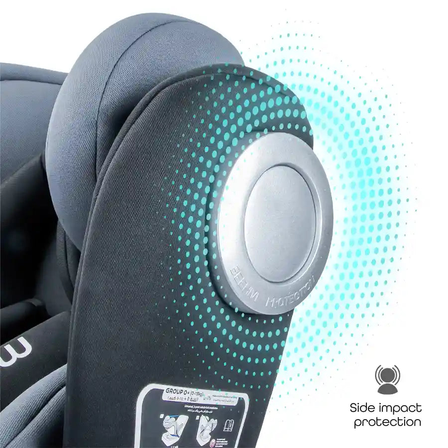 Moon Gyro Baby Car Seat For Child Group 0+/1/2/3 (0-36 Kg/0-12 Year) Isofix+ Top Tether Rotation 360° - Black