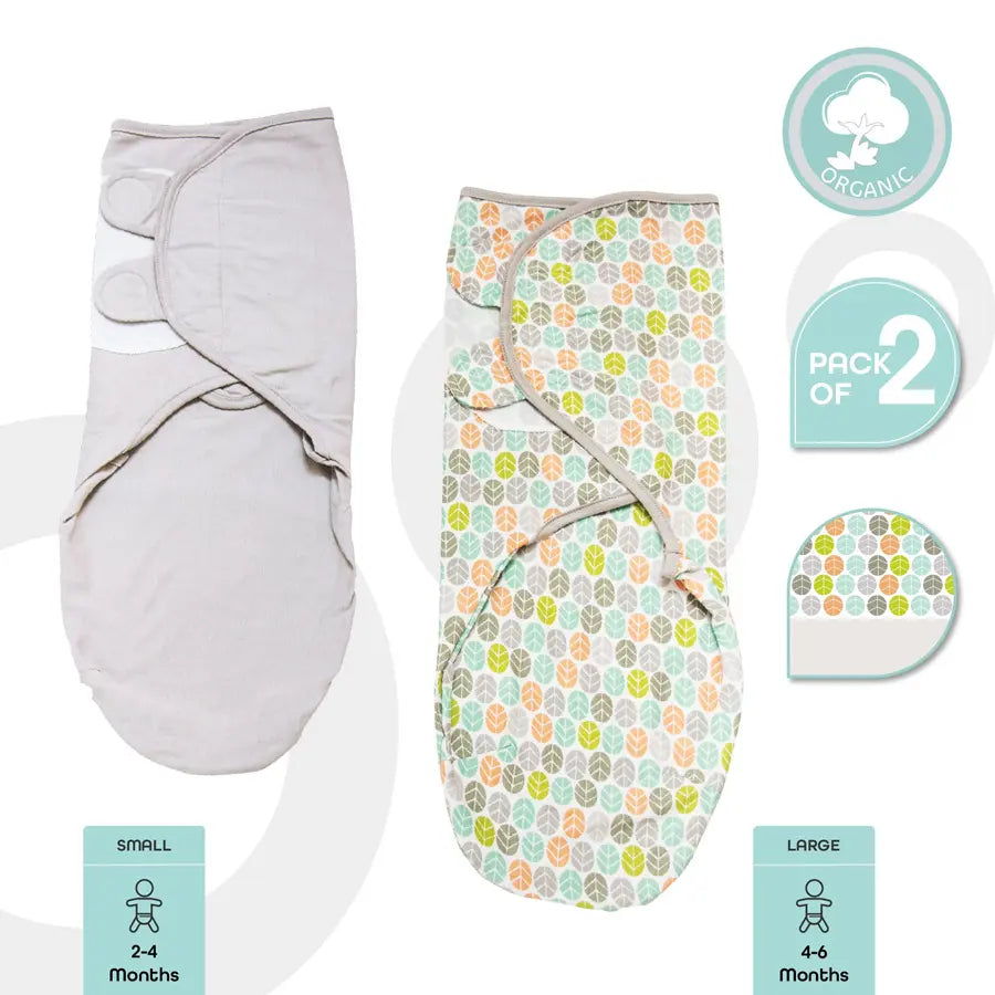 Moon Organic Swaddler Pack of 2 (Grey)