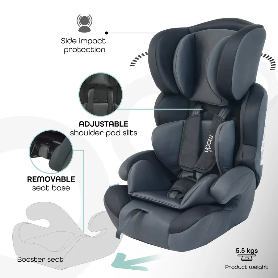 Moon Tolo Car Seat (Group 1,2,3) - Black