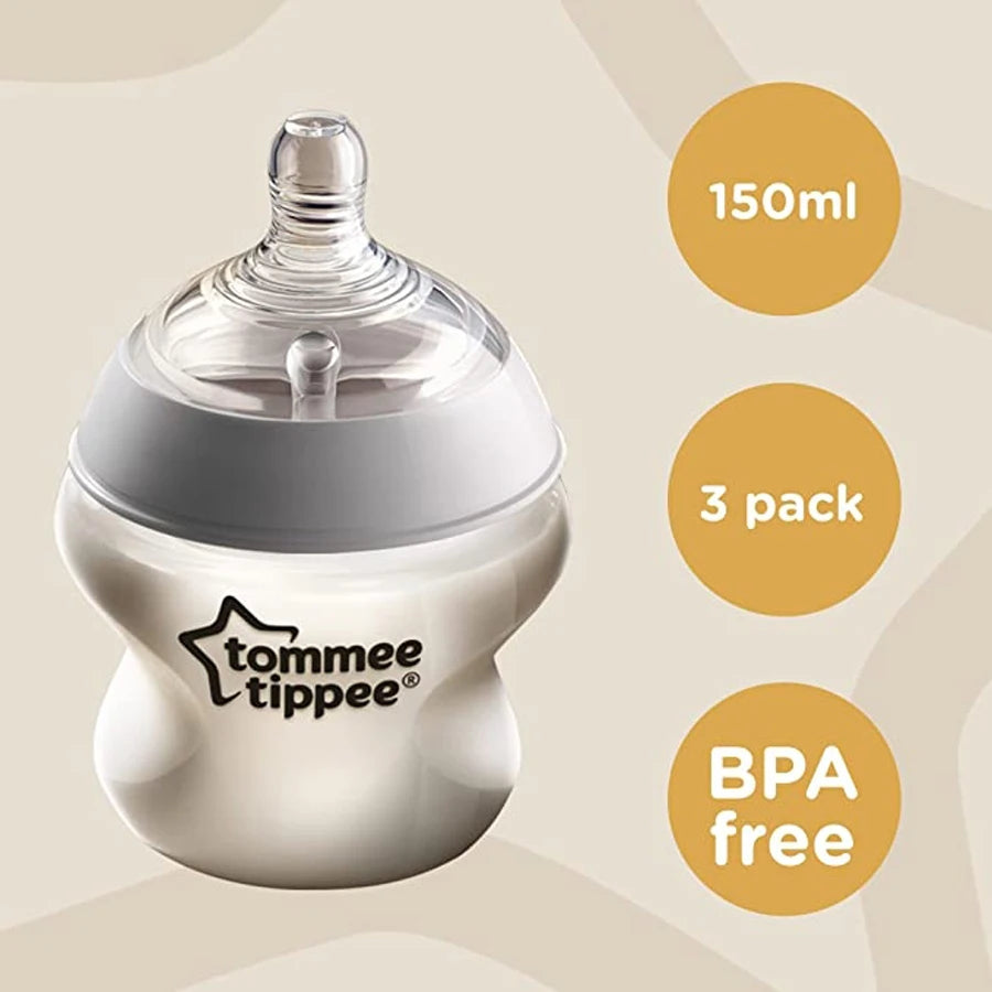 Tommee Tippee Closer To Nature Baby Bottle, 260 ml, PP (Pack of 6)