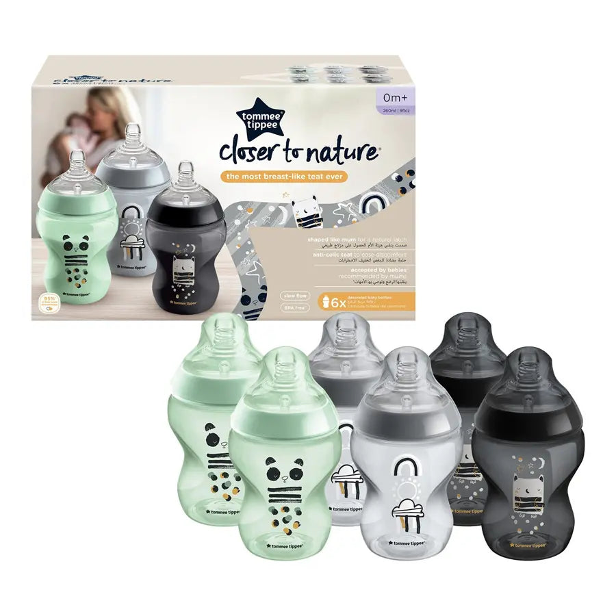 Tommee Tippee Closer To Nature Baby Bottles - 260ml (Pack of 6)