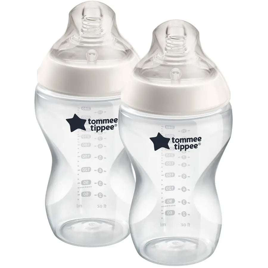 <tc>تومي تيبي كلوزر تو ناتشر زجاجة الرضاعة، 340 مل × 2 (شفاف)</tc>