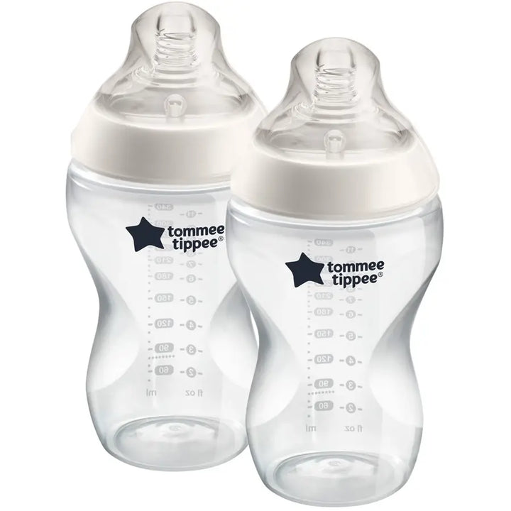 Tommee Tippee Closer to Nature Feeding Bottle, 340ml x 2 (Clear)