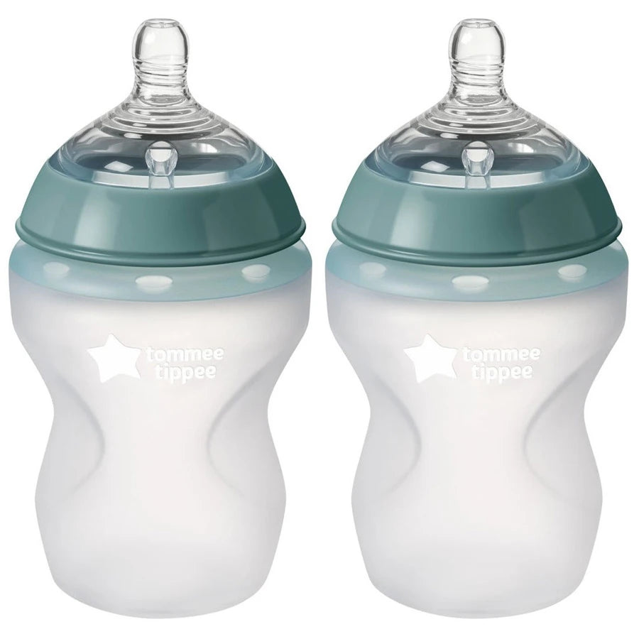 Tommee Tippee Closer to Nature Soft Feel Silicone Baby Bottles, 260ml (Pack of 2)