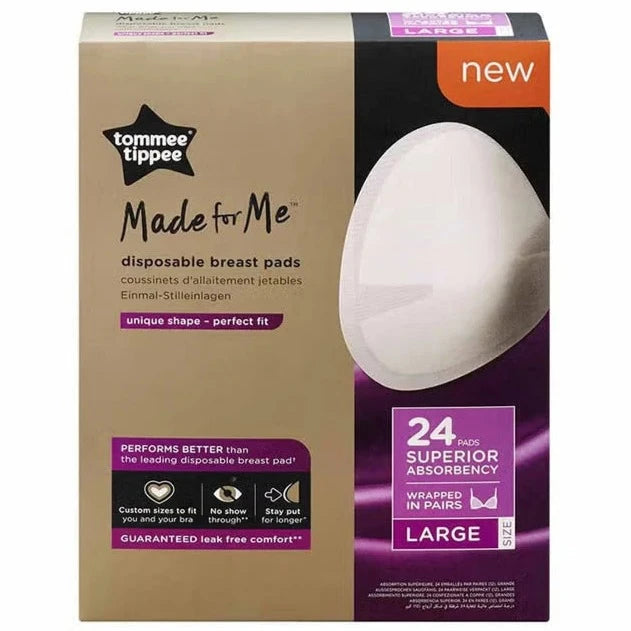 Tommee Tippee Made For Me Disposable Breast Pads, L (Pack of 24)