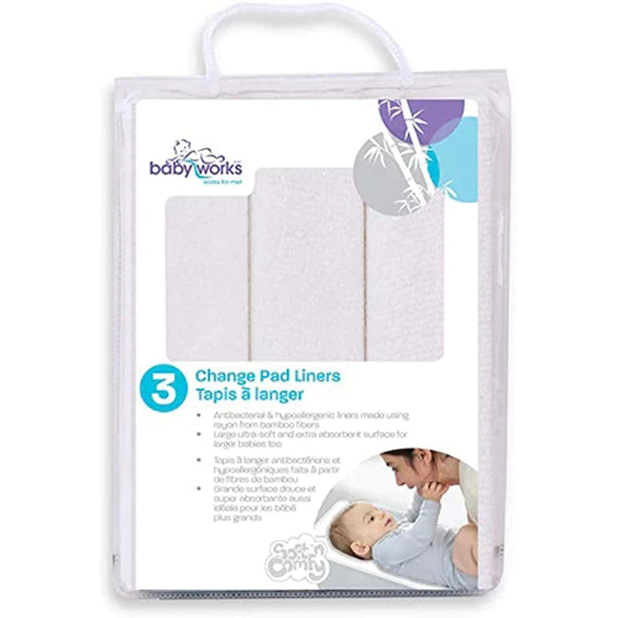 Baby Works - Bamboo Change Pad Liners (Pack of 3)