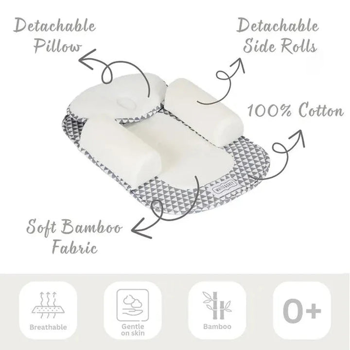 White & Grey Baby Cosy Sleep - Triangle