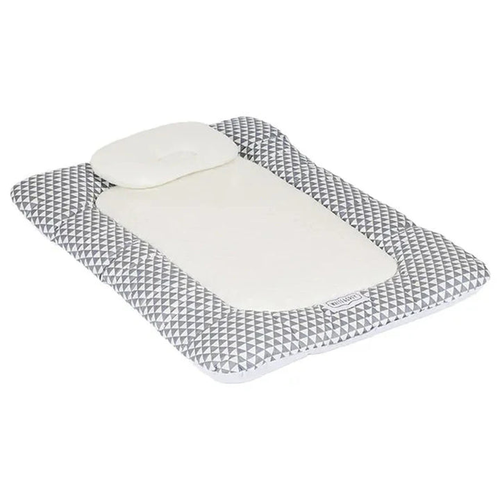 White & Grey Baby Mattress W/ Bamboo Paddings - Triangle