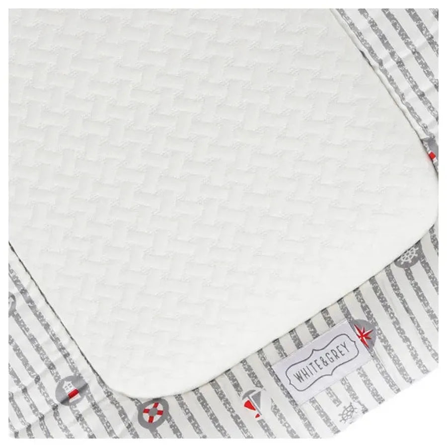 White & Grey Baby Mattress W/ Bamboo Paddings -Anchor