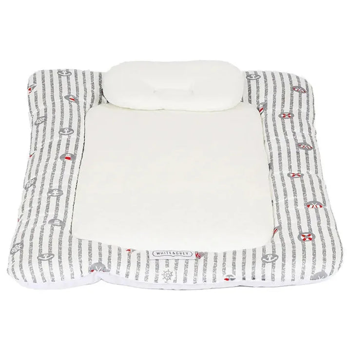 White & Grey Baby Mattress W/ Bamboo Paddings -Anchor