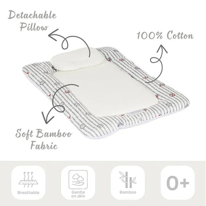 White & Grey Baby Mattress W/ Bamboo Paddings -Anchor