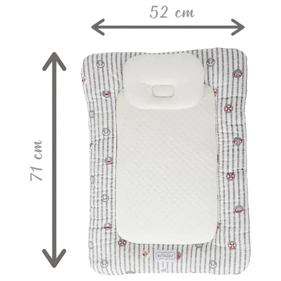 White & Grey Baby Mattress W/ Bamboo Paddings -Anchor White & Grey Baby Mattress W/ Bamboo Paddings -Anchor