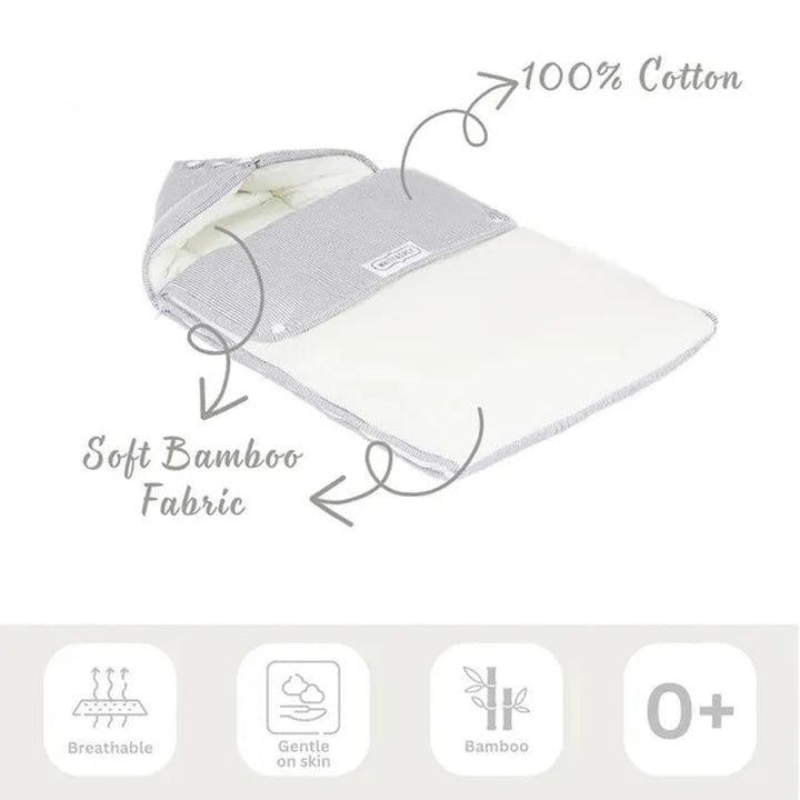 White & Grey Baby Sleeping Bag - Stripes