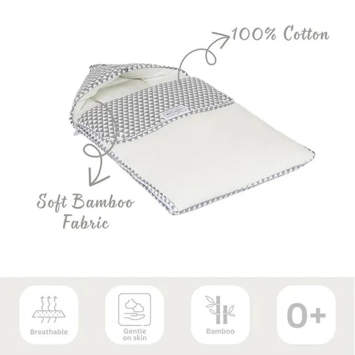 White & Grey Baby Sleeping Bag - Triangle