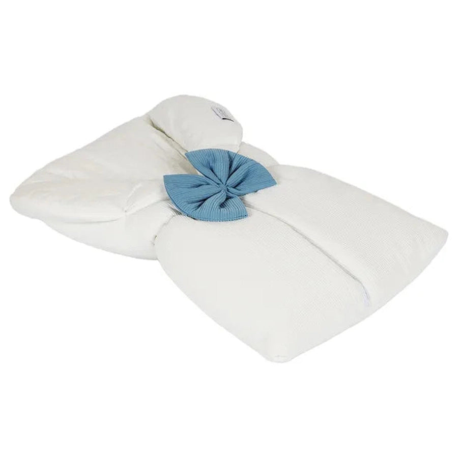 White & Grey Sleeping Bag - White W/Bow (Blue)