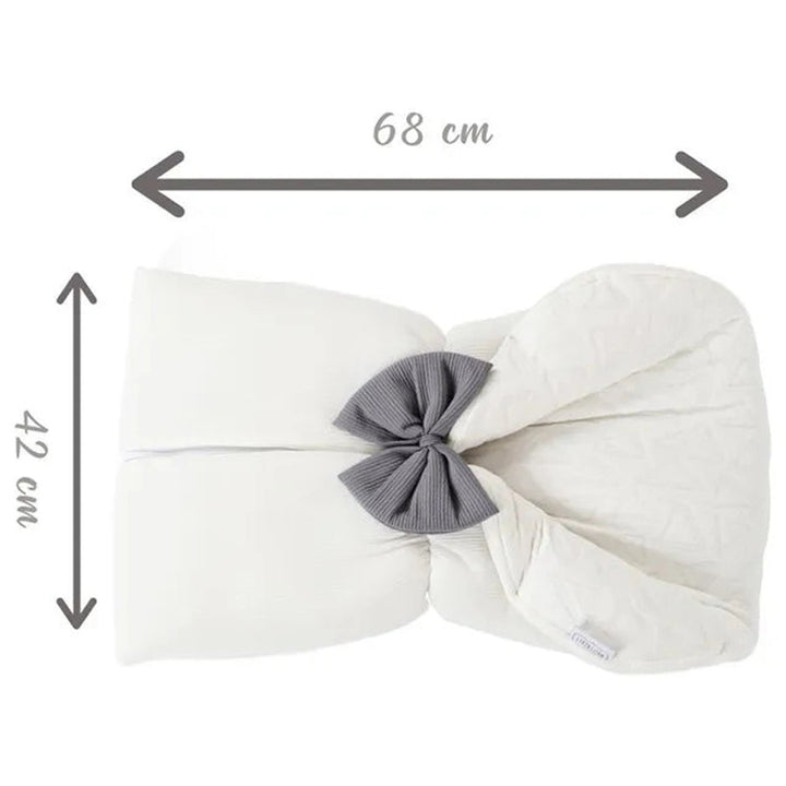 White & Grey Sleeping Bag - White W/Bow (Grey)