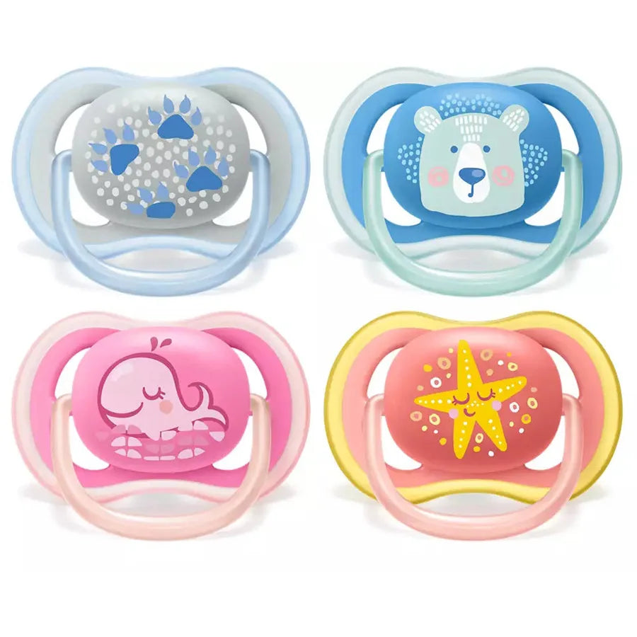 Philips Avent Ultra Air Freeflow Soother Deco 6-18m 2pcs Assorted - SCF085/06