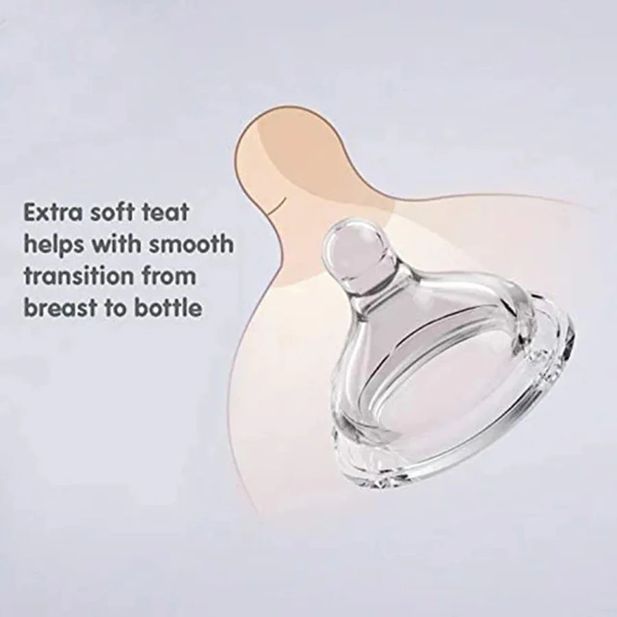 <tc>بروذر ماكس - زجاجة رضاعة زجاجية لحديثي الولادة 100 مل + حلمة SS (وردي)</tc>