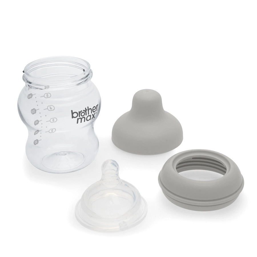 Brother Max - PP Extra Wide Neck Feeding Bottle 160ml/5oz + S Teat (Grey)
