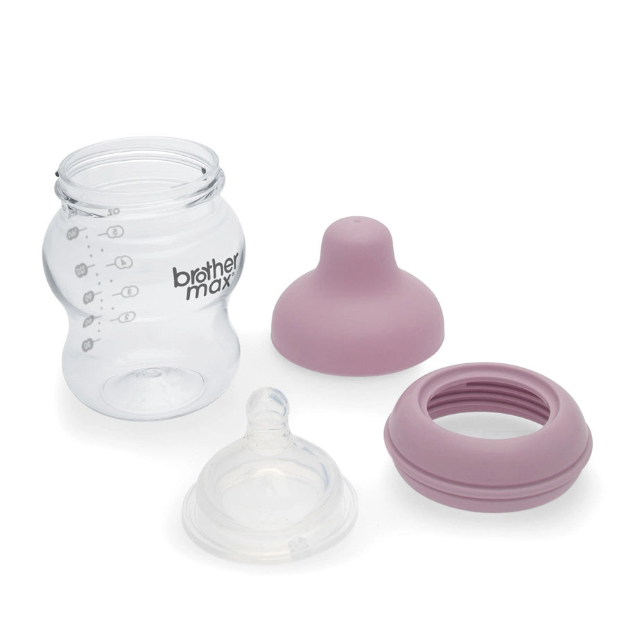 Brother Max - PP Extra Wide Neck Feeding Bottle 160ml/5oz + S Teat (Pink)