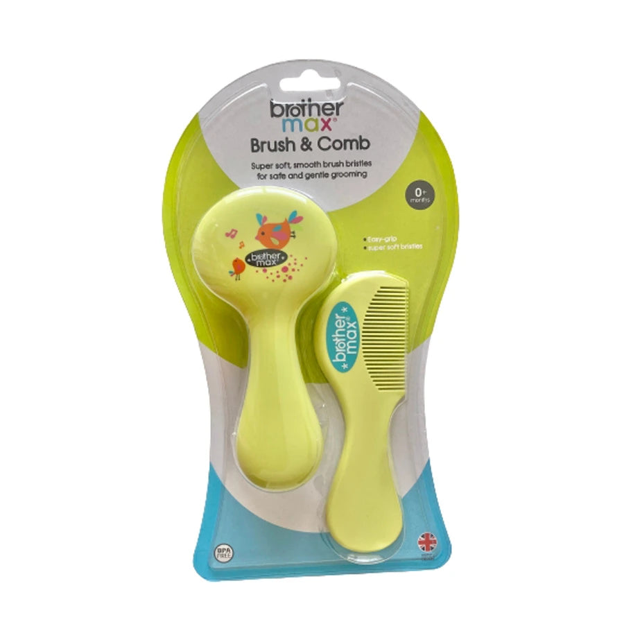 Brother Max - Super Soft,Smooth Brush Bristles & Comb (Green)