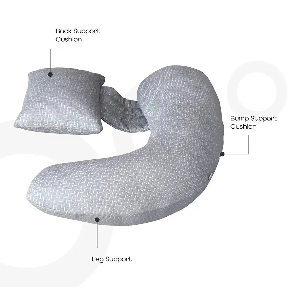 Moon Bamboo Multi-Position Pregnancy Pillow (Grey)