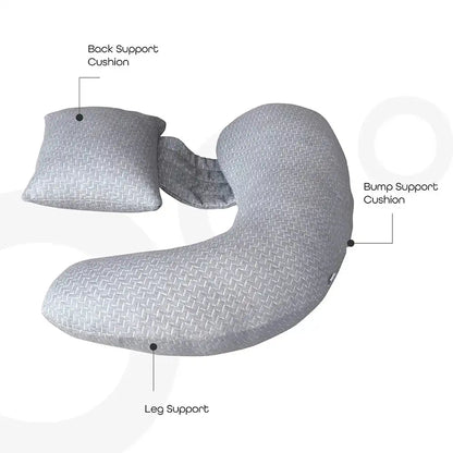 Moon Bamboo Multi-Position Pregnancy Pillow (Grey)