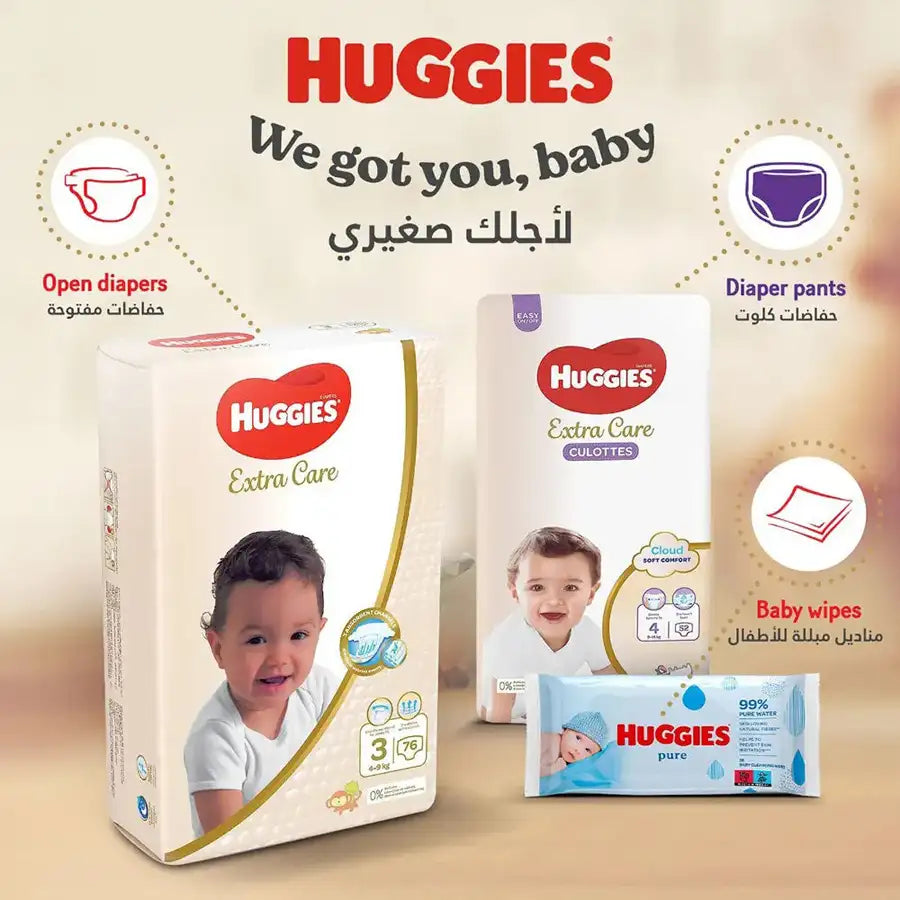 Huggies Diaper Extra Care Value Pack  (Size 4+)