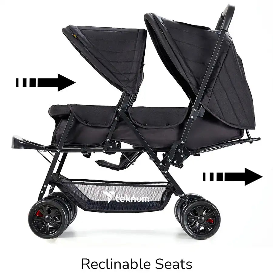 Teknum Double Baby Stroller (Black)