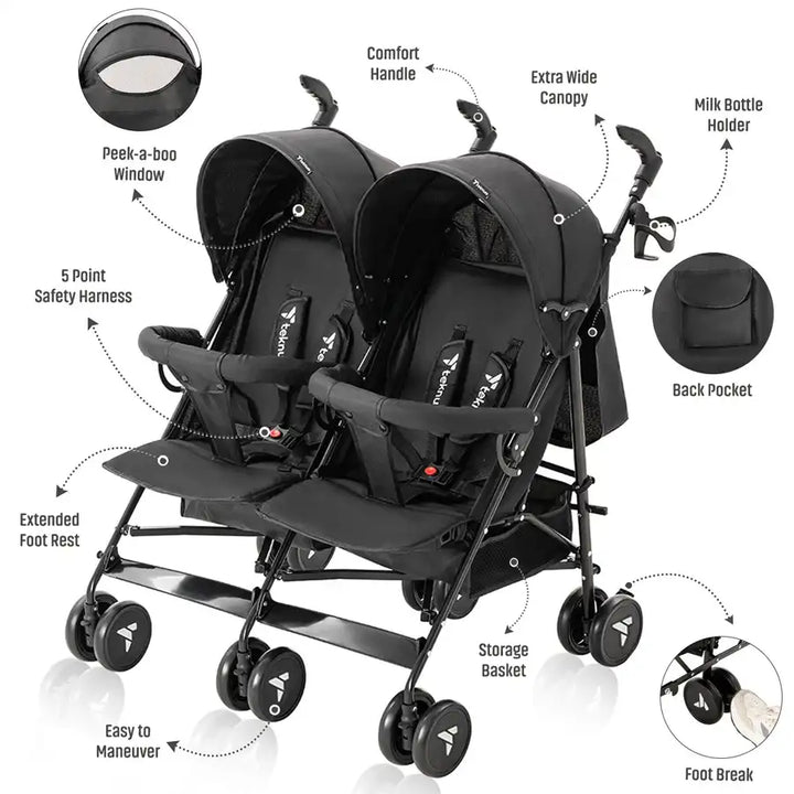 Teknum Twin Stroller Fellow (Black)