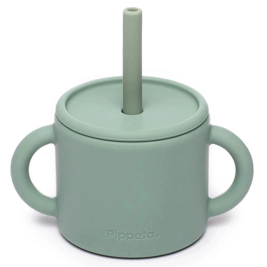 Pippeta Silicone Cup + Straw (Meadow Green)